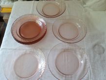 Lot 10 assiettes ARCOROC rose