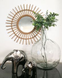 Miroir en rotin vintage 