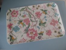 Plateau fleuri vintage