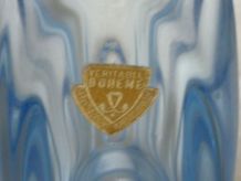 Vase vintage en cristal de Boheme bleu
