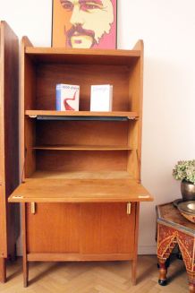 Secrétaire bureau vintage  scandinave 50's