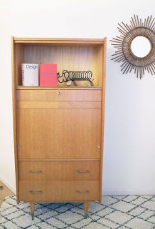 Secrétaire bureau vintage  scandinave 50's