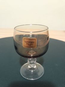 6 verres  liqueur brun gris fumé,  luminarc - VINTAGE