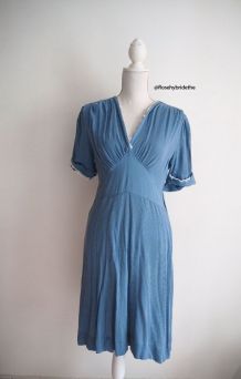 Robe bleue lavande vintage 30's 40's