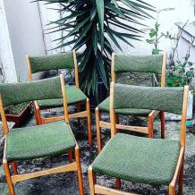 4 chaises vintage 1960 Design scandinave