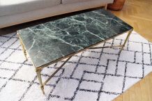 Table basse en marbre vert des Alpes des annèes 50/60