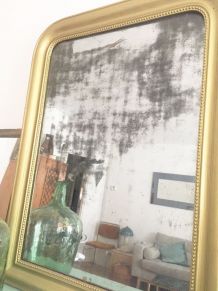 Grand miroir doré Haussmanien Louis Philippe