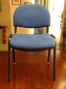 Lot de 8 chaises tissu bleu