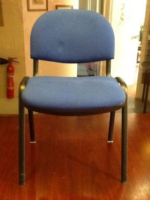 Lot de 8 chaises tissu bleu