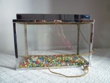 Aquarium ancien en inox et zinc