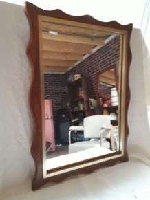 cadre bois miroir vintage art deco