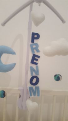 Mobile musical rotatif personnalisable prénom