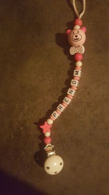 Attache tétine personnalisée prénom 