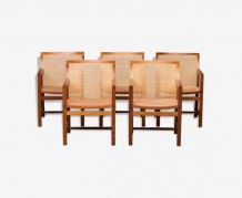 5 chaises en acajou, ‘king series’ de Rud Thygesen et Johnny