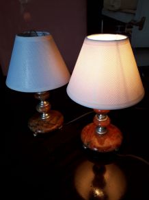 duo de petites lampes de chevet en marbre
