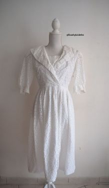 Robe New Look broderie anglaise blanche vintage 50's