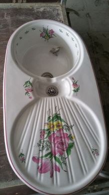 Évier cuisine décoré Sarreguemines