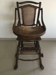 chaise haute enfant ancienne cannée transformable