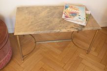 Table basse marbre rose et gris années 50/60