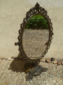 miroir  psyché  ancien ,  régule