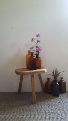 Tabouret ancien bois brut