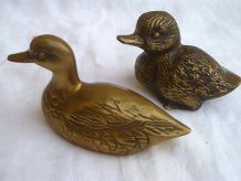 lot  de  2 canards   en laiton