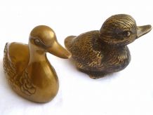 lot  de  2 canards   en laiton