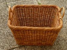 corbeille  a  linge   rotin,  vintage