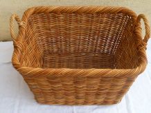 corbeille  a  linge   rotin,  vintage