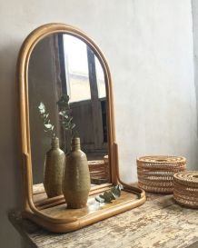 Miroir en rotin 