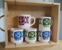 5 mugs Mobil Arcopal 70's