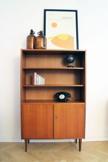 Bibliothèque vitrine vintage style scandinave années 60