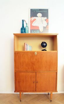 Secrétaire bureau vintage scandinave pieds compas