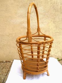 Travailleuse en bambou et rotin vintage