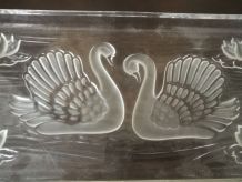 Plat à cake décor de cygne- vintage-plat à gateaux