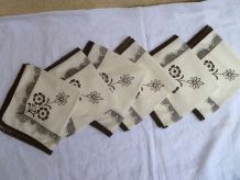 lot de 6 serviettes de table ,vintage