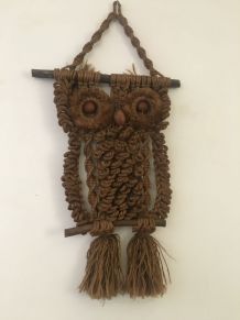 Hibou en macramé