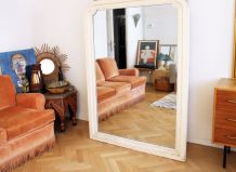 Très grand miroir vintage années 60 patiné 1M60