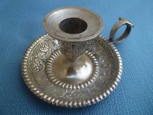 bougeoir  en metal  argenté vintage