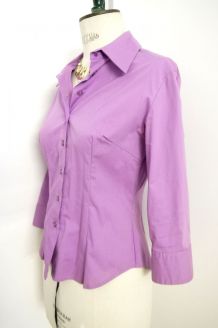 Chemise cintrée chic working girl violet lilas parme vintage