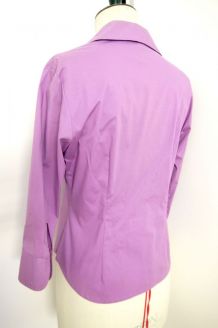 Chemise cintrée chic working girl violet lilas parme vintage