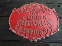 PLAQUE COMICE AGRICOLE 1975 CHEVAUX LOIRON CHAMPIONNAT