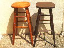 lot de 2 tabourets de bar en bois
