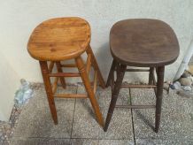 lot de 2 tabourets de bar en bois