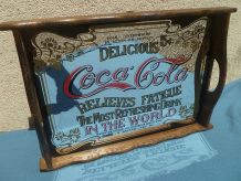 Plateau miroir coca cola , vintage , années 70
