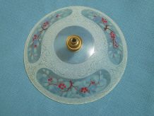 abat jour,suspension en verre décoré, vintage