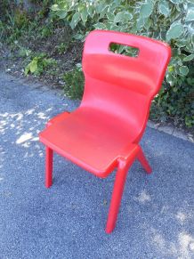 série de 6 chaises rouges