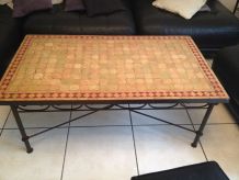 Table marocaine en mosaïque et fer forge