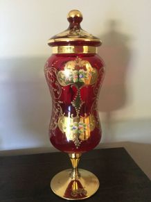 Bonbonnière vénitienne en verre souffle 