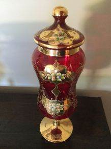 Bonbonnière vénitienne en verre souffle 